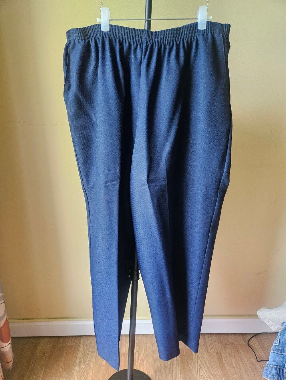 Alfred Dunner Women's Navy Elastic-Waist Trousers 20W